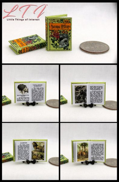 ILLUSTRATED NATURAL HISTORY Readable Illustrated Miniature Book 1/12 Scale Animals Bugs Nature
