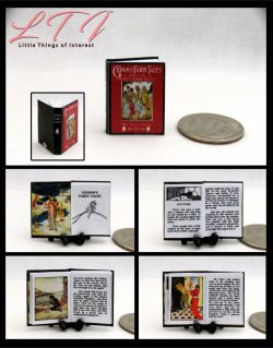 ILLUSTRATED GRIMM'S Fairy Tales Miniature 1/12 Scale Readable Illustrated Book