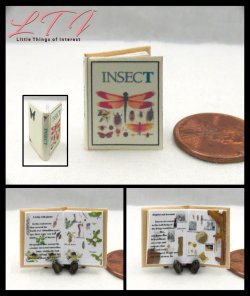 INSECTS ILLUSTRATED Miniature One Inch Scale Readable Book