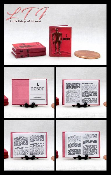 I, ROBOT Miniature 1/12 Scale Readable Book Isaac Asimov Science Fiction
