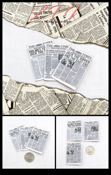 JACK THE RIPPER NEWSPAPERS in Miniature One Inch Scale