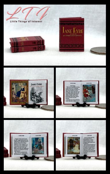 JANE EYRE Miniature 1/12 Scale Illustrated Readable Book Bronte