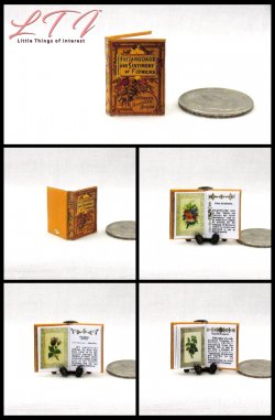 THE LANGUAGE Of FLOWERS Miniature One Inch Scale Readable Illustrated Book