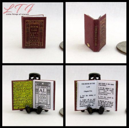 LIBER AL VEL LEGIS Book of the Law Miniature 1/12 Scale Readable Book