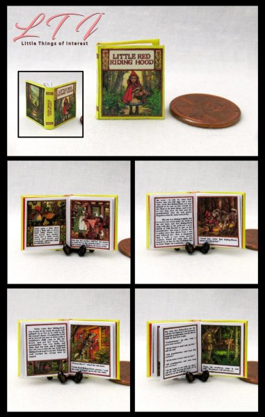 LITTLE RED RIDING HOOD 1/12 Scale Illustrated Readable Miniature Book Children Story