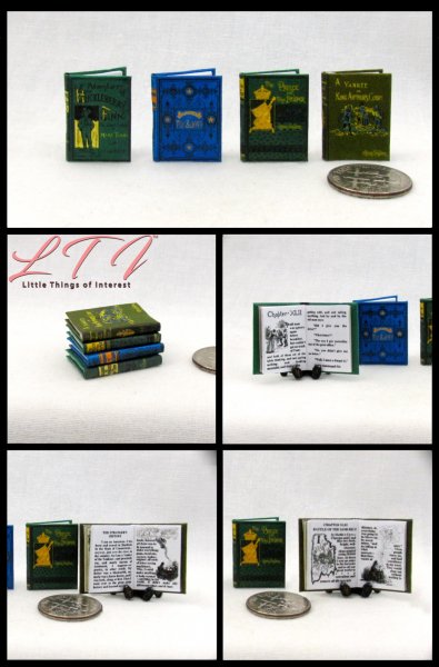 MARK TWAIN CLASSICS SET 4 Miniature One Inch Scale Readable Illustrated Books