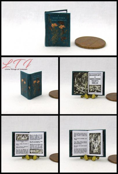 A MIDSUMMER NIGHT'S DREAM Shakespeare Illustrated Miniature One Inch Scale Book