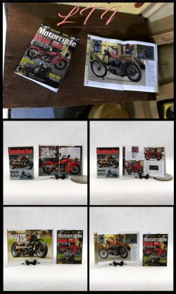 MOTORCYCLE MAGAZINES 2 Pc Miniature 1/12 Scale Magazines