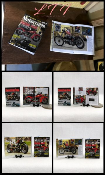 MOTORCYCLE MAGAZINES 2 Pc Miniature 1/12 Scale Magazines