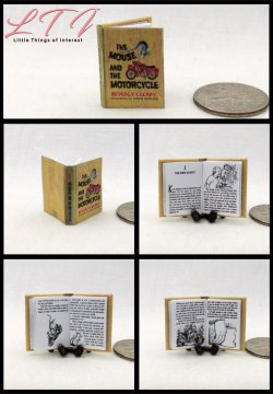 THE MOUSE AND THE MOTORCYCLE Miniature One Inch Scale Illustrated Readable Book