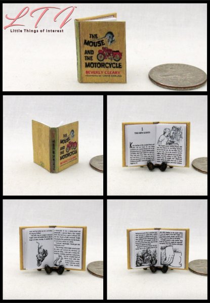 THE MOUSE AND THE MOTORCYCLE Miniature One Inch Scale Illustrated Readable Book