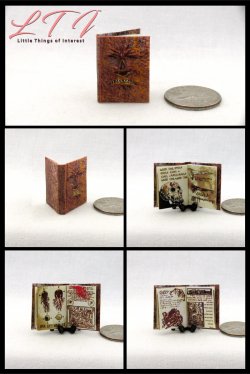 BOOK of the DEAD Miniature One Inch Scale Readable Illustrated Book Necronomicon Ex-Mortis