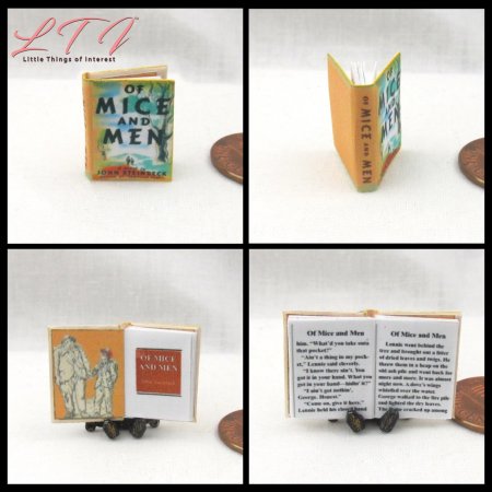 OF MICE AND MEN Miniature 1/12 Scale Readable Book