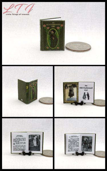 AN OLD-FASHIONED GIRL Miniature One Inch Scale Illustrated Readable Book