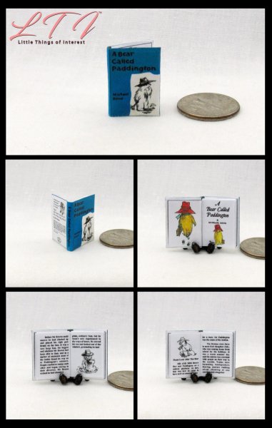 PADDINGTON BEAR Miniature 1/12 Scale Illustrated Readable Book