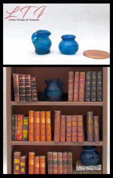 BLUE VASE AND PITCHER 2 Pc Set in 1/12 Scale Resin