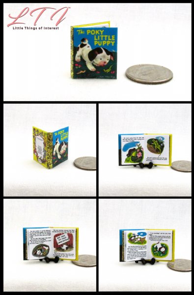 THE POKY LITTLE PUPPY Readable Illustrated Miniature One Inch Scale Book