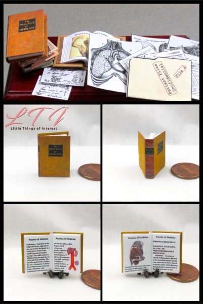 THE PRACTICE OF MEDICINE Miniature 1/12 Scale Illustrated Readable Medical Book Doctor Nurse