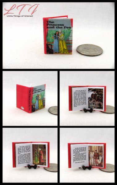 PRINCESS AND THE PEA Miniature Book One Inch Scale Illustrated Readable Book