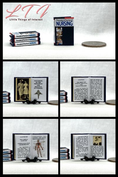 PRINCIPLES AND PRACTICE Of NURSING Miniature 1/12 Scale Readable Medical Book Doctor