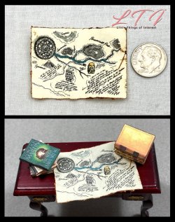 RAIDERS OF THE LOST ARK MAP in Miniature 1/12 Scale Indiana Jones