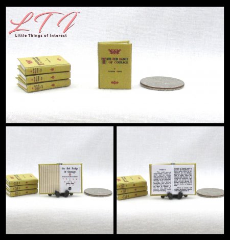 THE RED BADGE OF COURAGE Miniature 1/12 Scale Readable Book