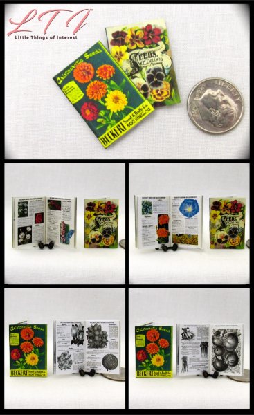 SEED CATALOGS BOOKS 2 Pc Miniatures 1/12 Scale Magazines