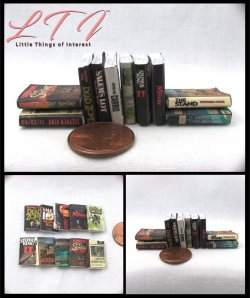 STEPHEN KING Set of 10 Miniature One Inch Scale Prop Faux Books Dead Zone Salem's Carrie Misery IT Pet Sematary Cemetery