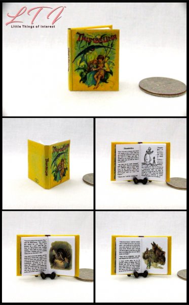 THUMBELINA Miniature 1/12 Scale Readable Illustrated Book Fairy Tale