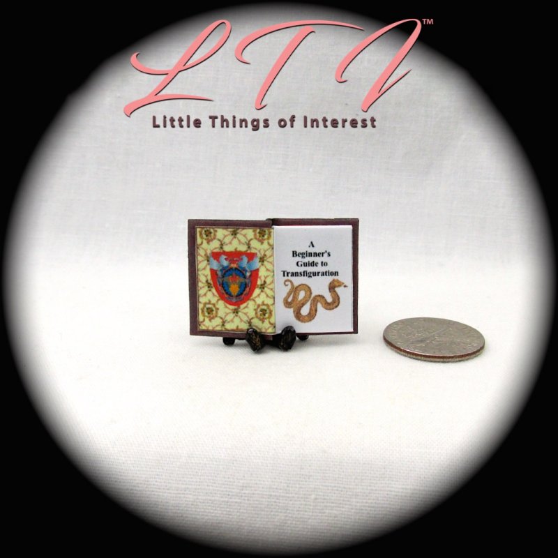 A BEGINNERS GUIDE TO TRANSFIGURATION Textbook Miniature Dollhouse One Inch Scale Illustrated Readable Book Harry Potter - Click Image to Close