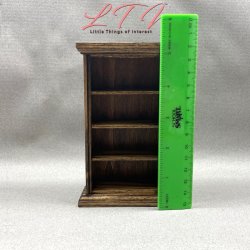 MINIATURE WALNUT BOOKCASE in One Inch Scale Bookshelf