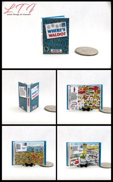 WHERE'S WALDO Miniature One Inch Scale Illustrated Childrens Puzzle Book