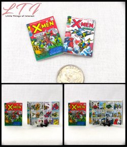 X-MEN COMIC BOOKS 2 Miniature One Inch Scale Comic Books