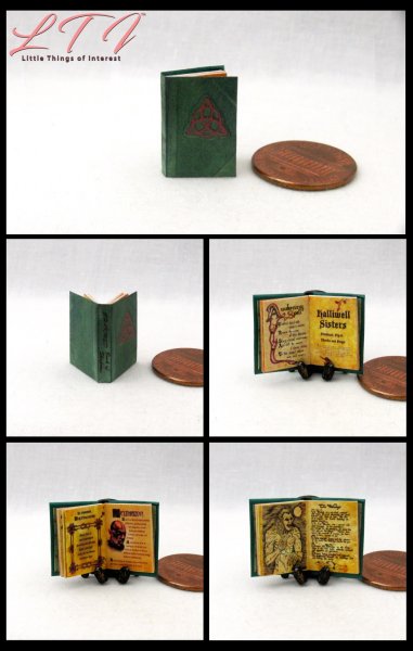 CHARMED BOOK Of SPELLS Dollhouse Miniature Half Inch Scale Illustrated Book