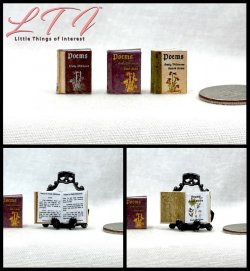 POEMS by EMILY DICKINSON SET of 3 Miniature Half Inch Scale Books