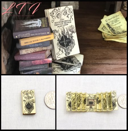 MARAUDERS MAP Dollhouse Miniature Half Inch Scale Illustrated Map I Solemly Swear I Am Up To No Good Hogwarts