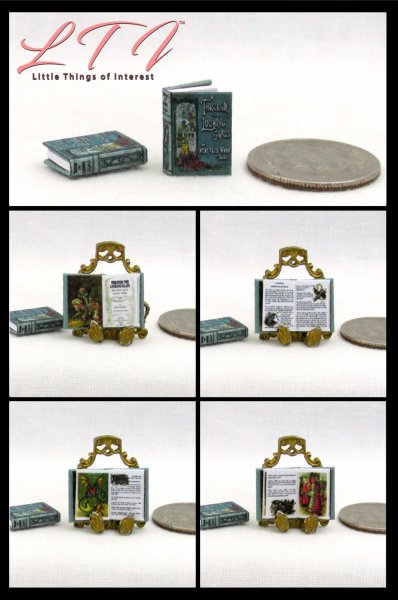 THROUGH THE LOOKING GLASS Dollhouse Miniature Half Inch 1/24 Scale Illustrated Book