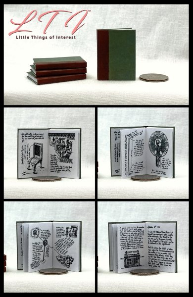 ABNER RAVENWOODS JOURNAL Miniature Playscale Readable Illustrated Book Raiders of the Lost Ark Indiana Jones Miniature Book 1/6 Scale