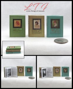 ANNE OF GREEN GABLES BOOK SET of 3 Miniature Playscale Readable Books Anne of Avonlea Anne of the Island