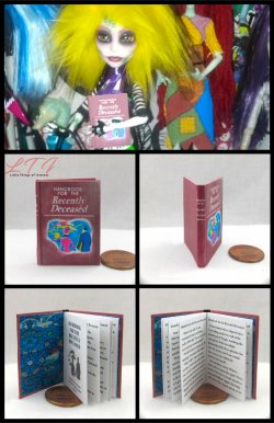 HANDBOOK FOR THE RECENTLY DECEASED Miniature Playscale Readable Book
