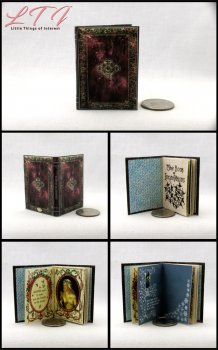 BOOK OF INCANTATIONS Spell Book Miniature Playscale Readable Illustrated Book