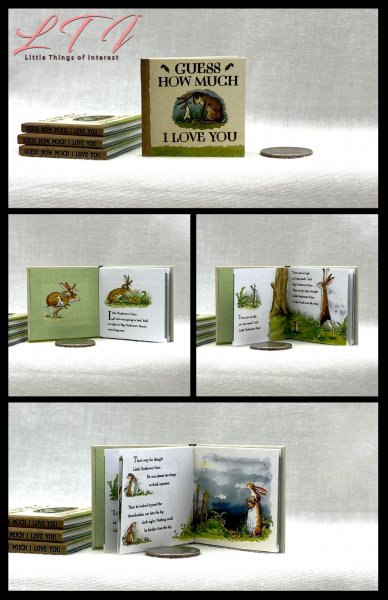 GUESS HOW MUCH I LOVE YOU Miniature Playscale Readable Illustrated 1/6 Scale Book