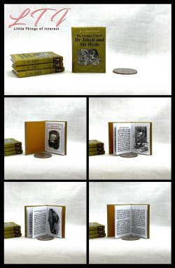 HORROR CLASSICS BOOK SET 3 Miniature Playscale Illustrated Readable Books Dracula Frankenstein DR Jekyll MR Hyde