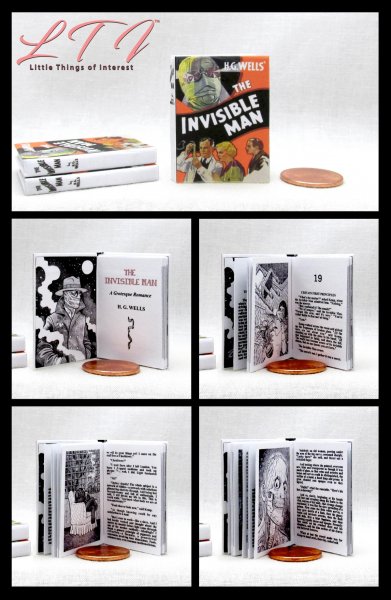 THE INVISIBLE MAN Miniature Playscale Illustrated Readable 1/6 Scale Book H. G. Wells Science Fiction