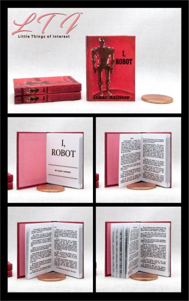 I, ROBOT Miniature Playscale Readable 1/6 Scale Book Classic Science Fiction by Isaac Asimov