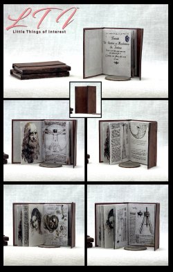 LEONARDO Da VINCI NOTEBOOK Miniature Playscale Illustrated 1/6 Scale Book