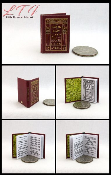 LIBER AL Vel Legis Book of the Law Miniature Playscale Readable Illustrated Book