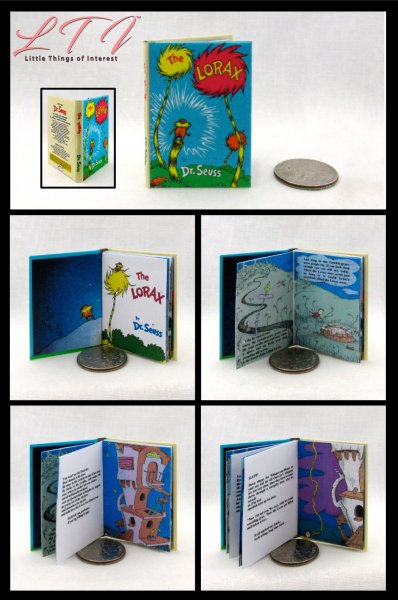 THE LORAX Miniature Playscale Readable Illustrated 1/6 Scale Book Dr. Seuss