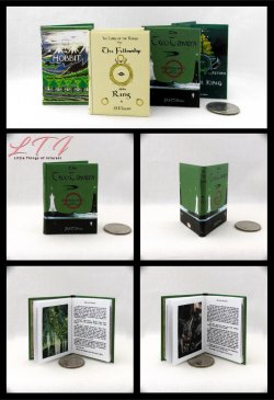 LORD OF THE RINGS SET Miniature Playscale Readable Illustrated Books J. R. R. Tolkien
