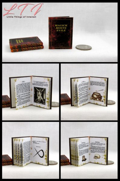 MAGICK MOSTE EVILE Miniature Playscale Readable Illustrated 1/6 Scale Book Hogwarts Magic School of Witchcraft and Wizardry